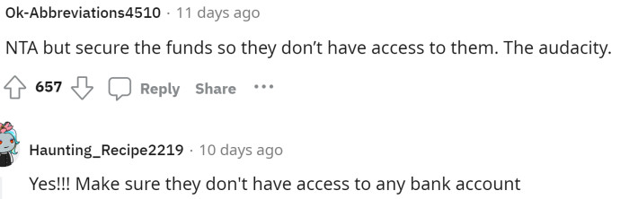 Everyone is pretty much saying NTA and that she needs to keep her money away from her family.