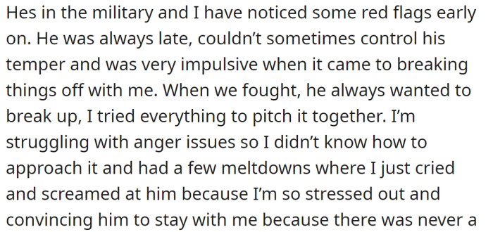 However, he is impulsive and has trouble controlling his temper: