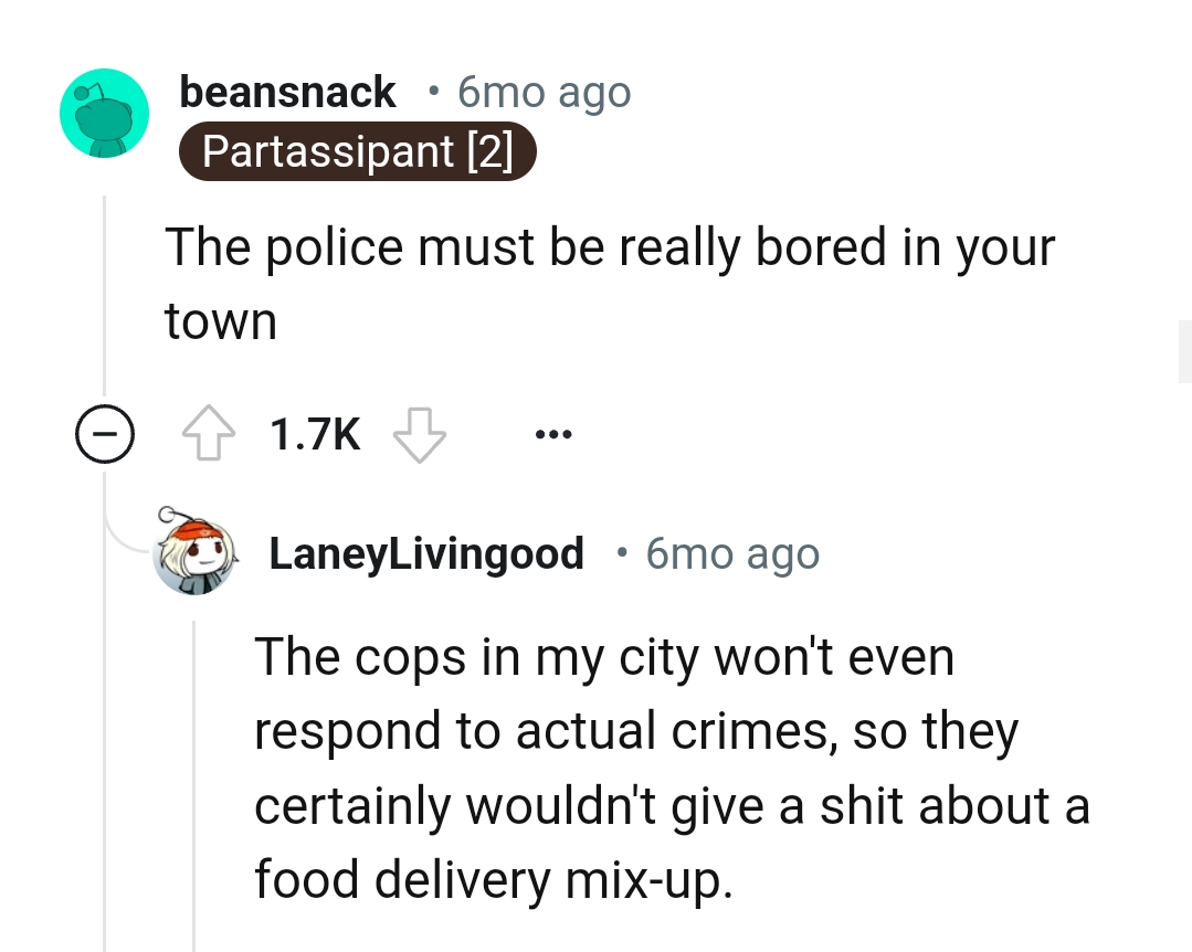 And the comments from other Redditors roll in...