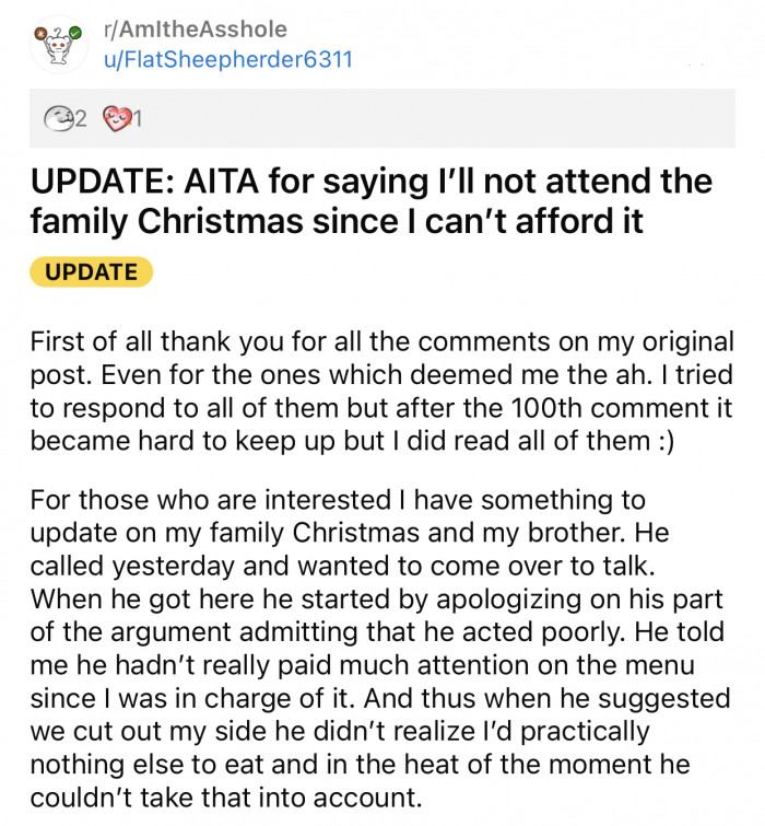 OP made another post with an official Update about how things unfolded: