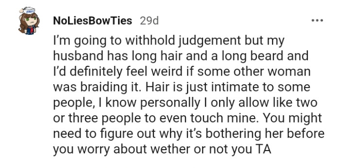 You might need to figure out why it's bothering her