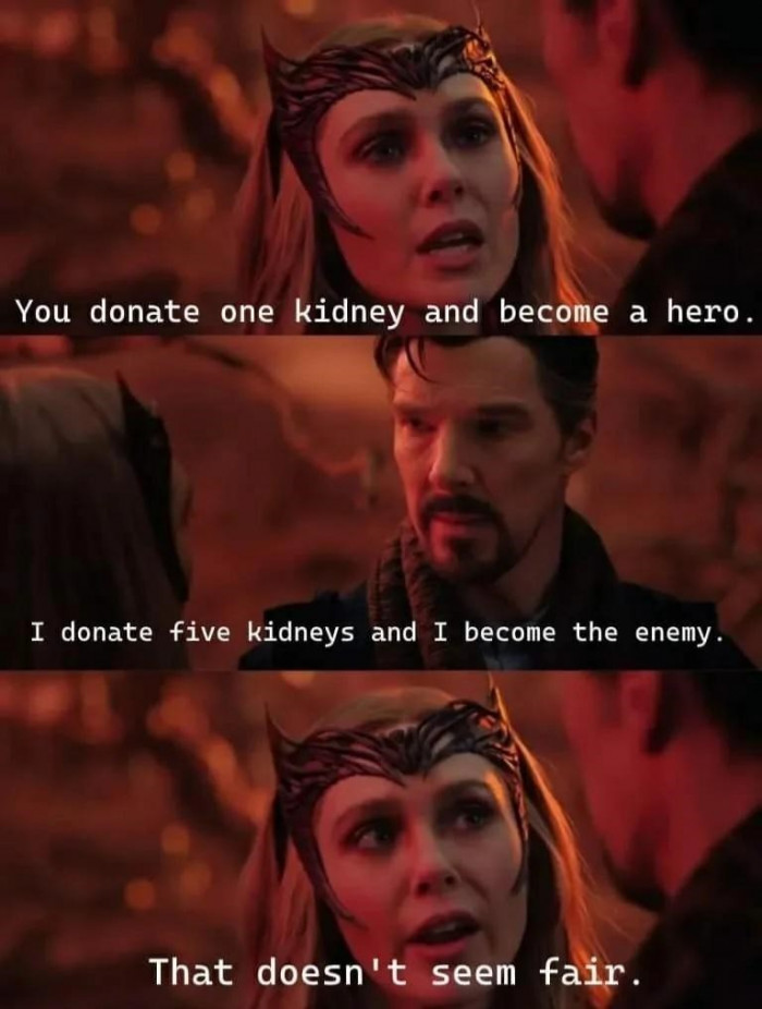 Hold on, how would you even have five kidneys, Wanda?