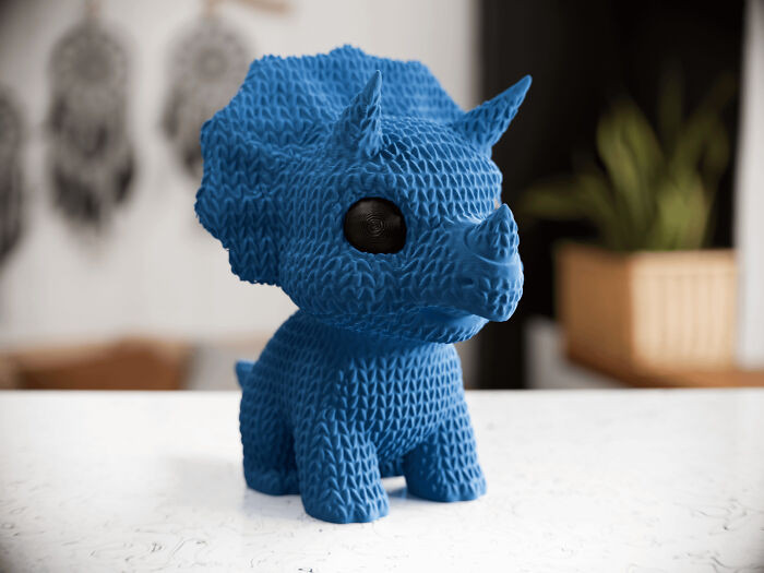 "I Designed This Cute Little Triceratops Design That Looks Like It's Just Been Knitted/Crocheted!"