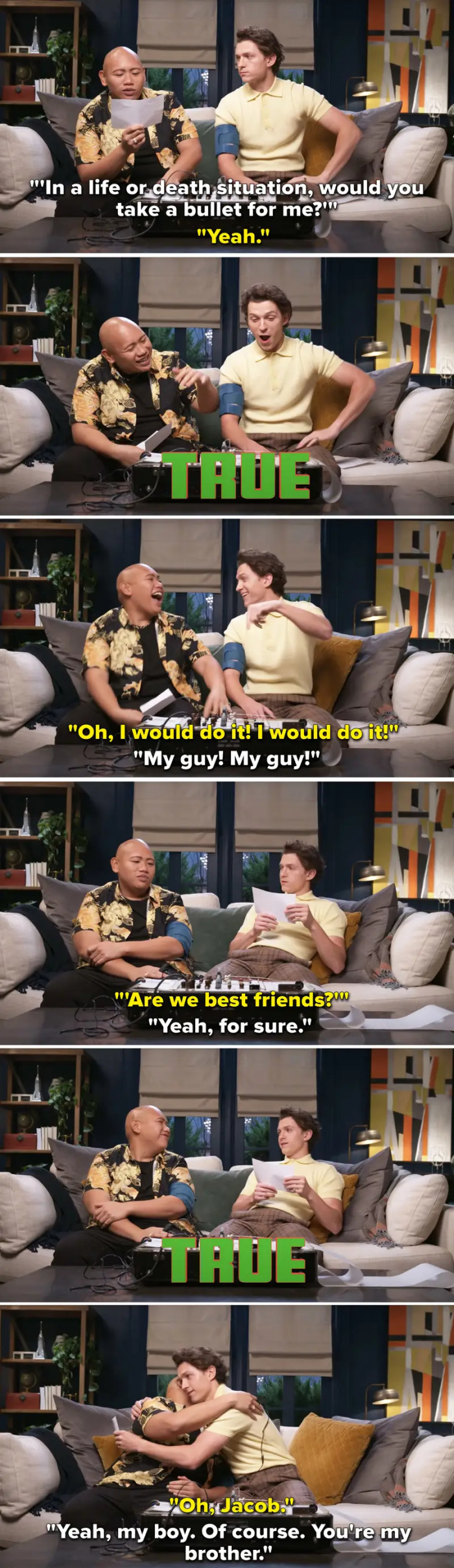 23. When Tom Holland and Jacob Batalon took an amazing and hilarious lie detector test.
