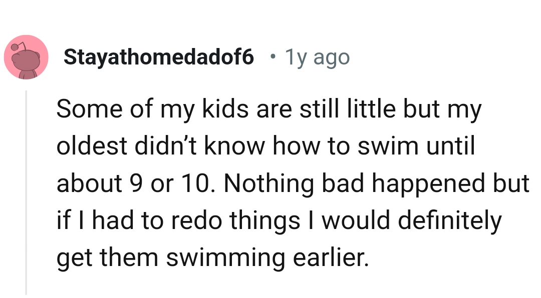 6. Not knowing how to swim
