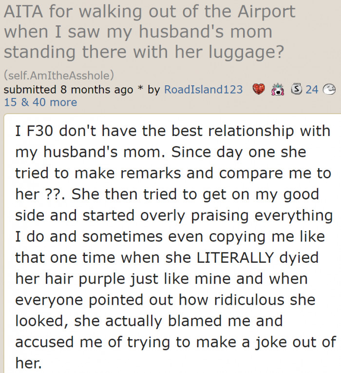 The OP finds it hard to deal with her mother-in-law.