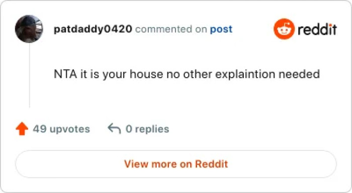 The OP's house, the OP's rules.