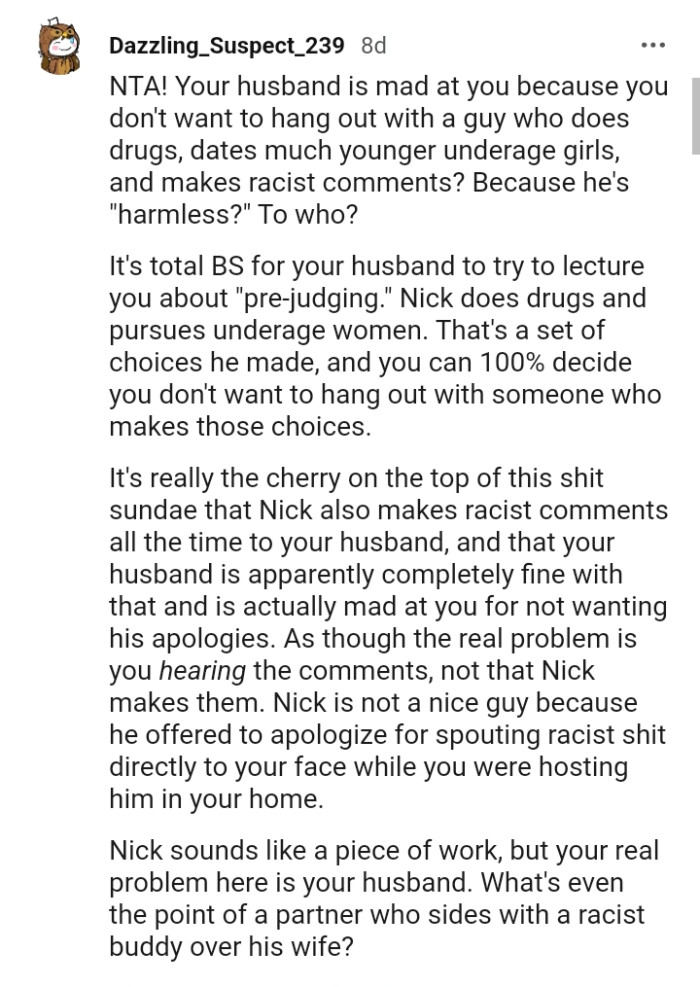 Nick isn't a nice guy because he offered to apologize
