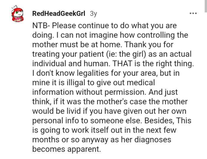 It is illegal to give out medical information without permission