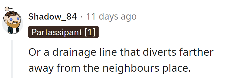 Sending water on a detour! Neighbors stay dry, problem solved!