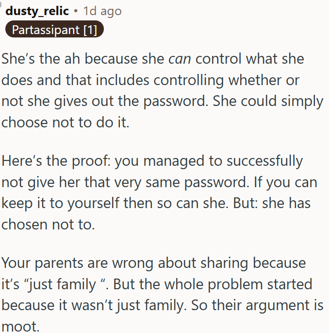 She’s responsible for giving out the password and could have simply chosen not to.