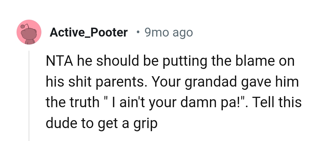 Telling Him to Get a Grip