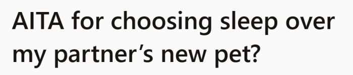 It starts as a sleep issue, but hints early on that this is really about boundaries and shared space.