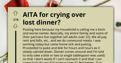 This Redditor Spent The Day Sick, Then Faced A Breaking Point When Their Household Ate Their Only Meal