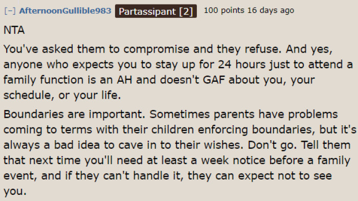 Ultimately, it sounds like everyone was on the same page when it came to this situation, voting that OP was NTA, especially after hearing all the details of their previous encounters.