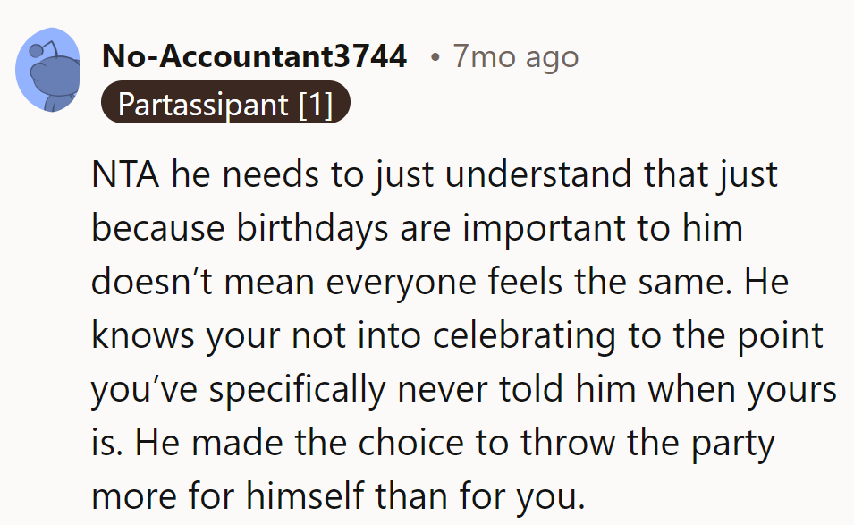 Looks like he only celebrated himself!