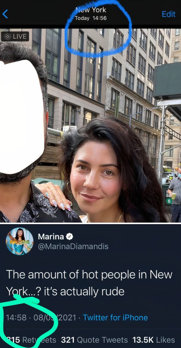 "Met Marina (So Nice). I'm Going To Assume This Timing Is A Coincidence"