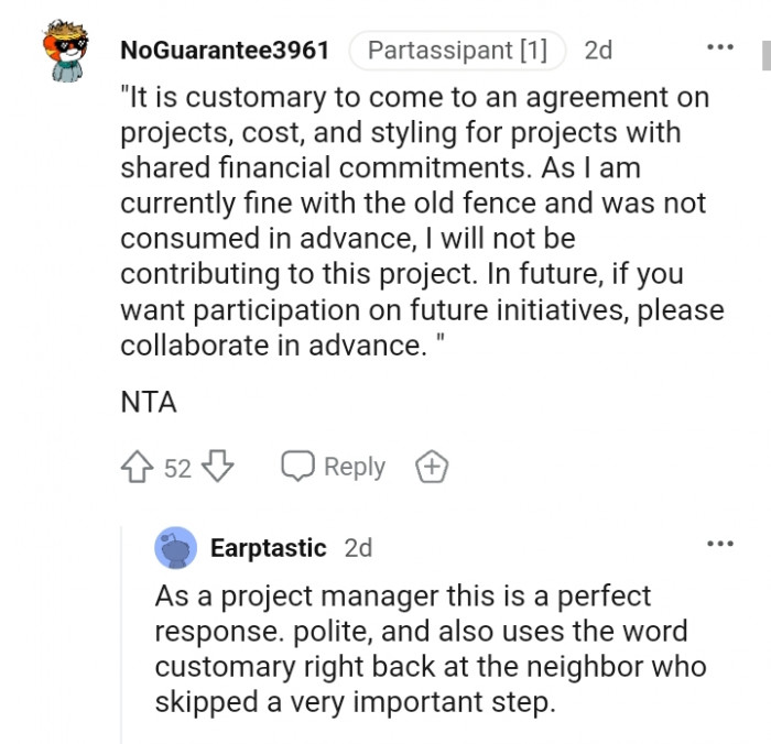 This Redditor writes down what the OP should reply to him