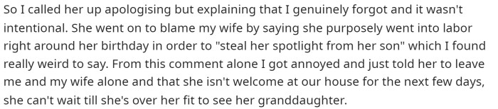 He said that he did apologize to her and let her know that it wasn't intentional, but her responses were not at all acceptable.