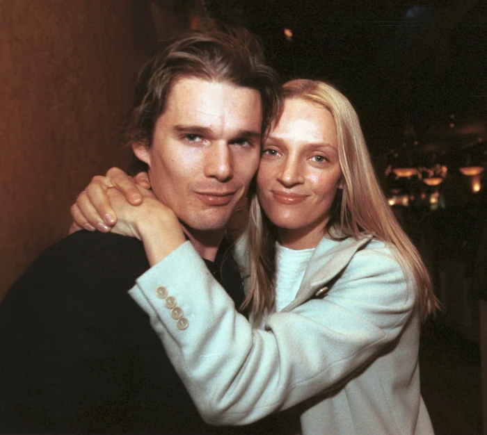 Ethan Hawke photographed at an event, discussing candid intimacy and privacy.