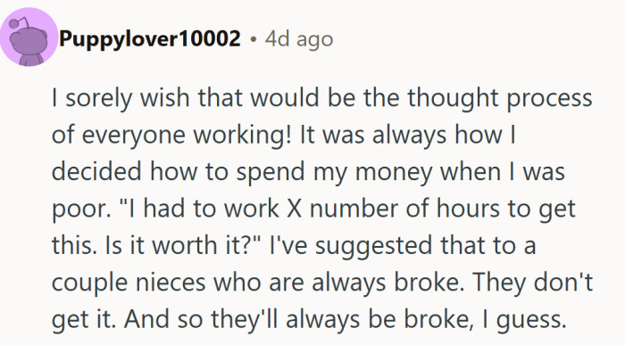 Turns out budgeting advice hits different when it comes with a side of “back in my day” energy.