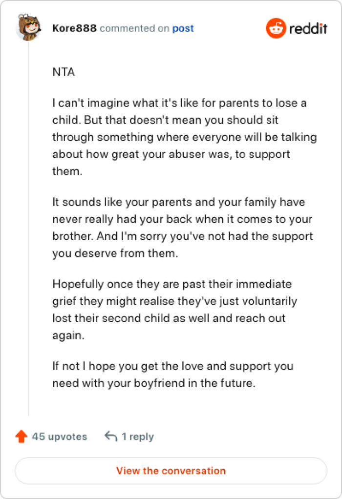 We can't imagine what it's like to be on either side of this.