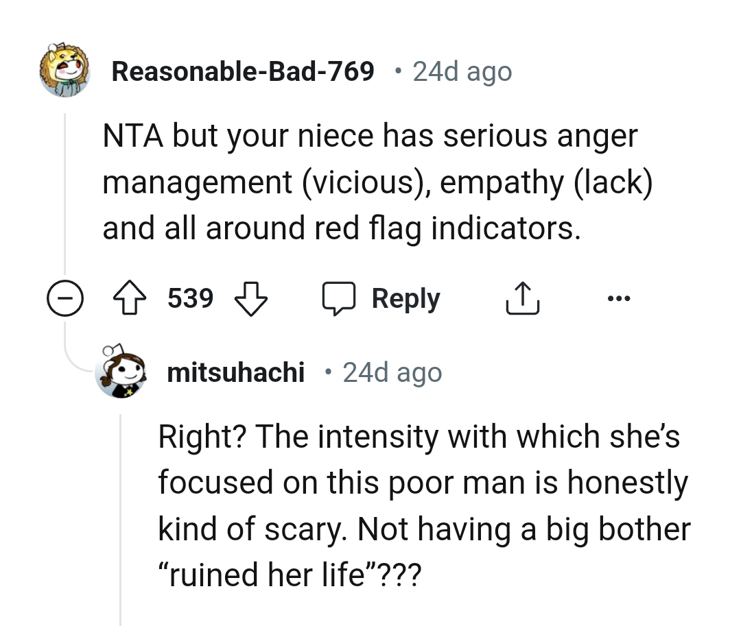 She focused on the poor man with intensity