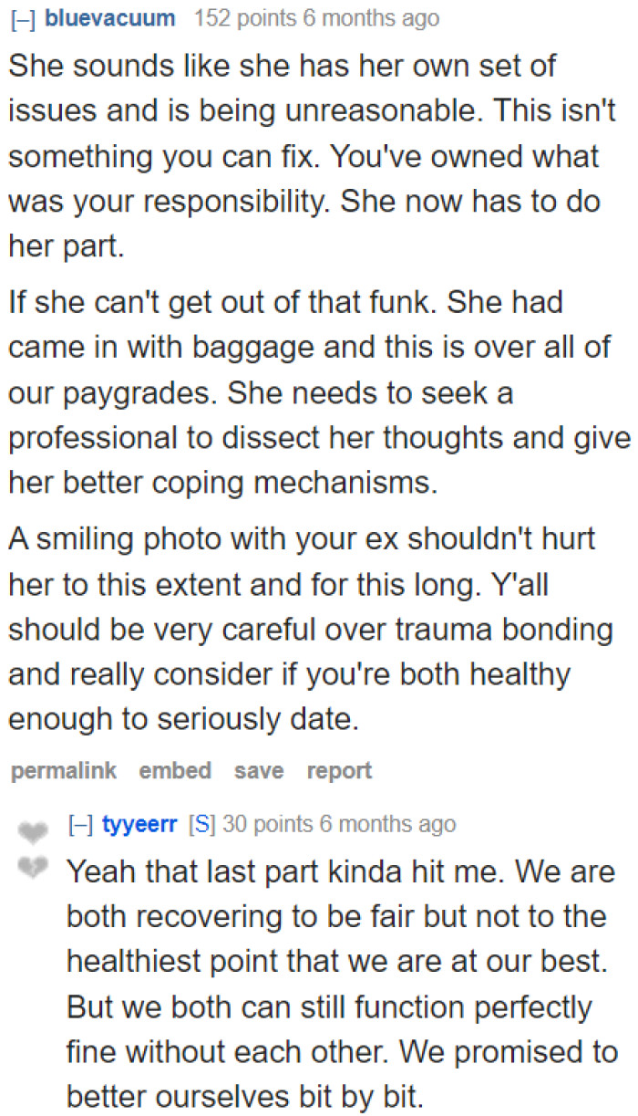 If the OP's girlfriend has her own issues, then there's nothing the OP can do about it.