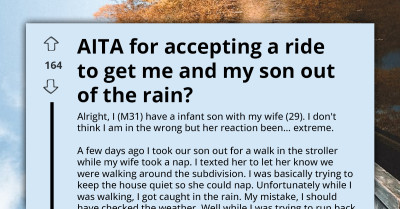 Dad Accepts Stranger’s Ride To Avoid Heavy Rain, Sparks Huge Argument with Wife On Getting Home