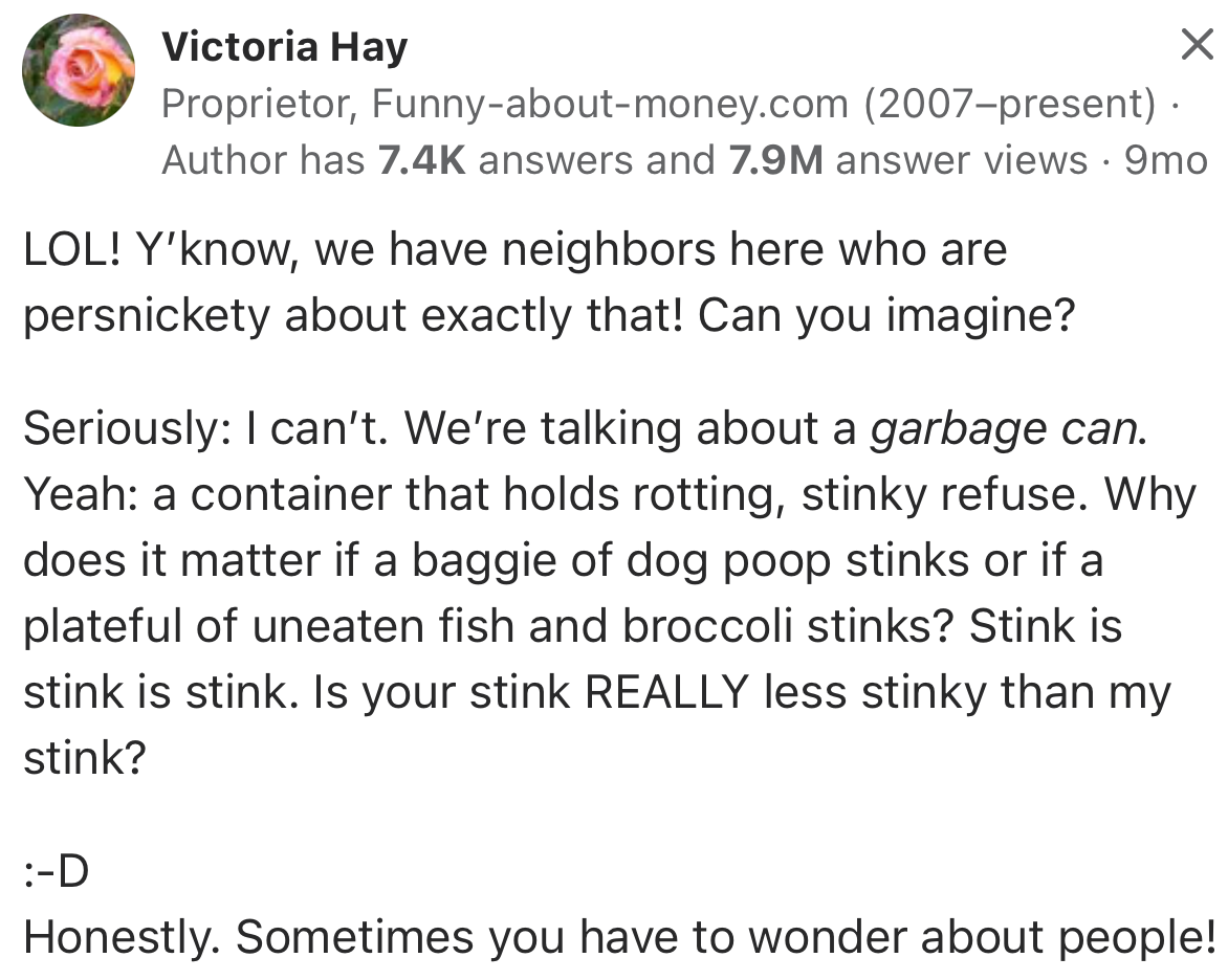 “Stink is stink is stink. Is your stink REALLY less stinky than my stink?”