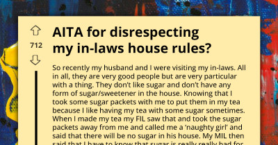 Woman Scrutinized By In-Laws For Bringing "Sugar Into Their Home" And Disrespecting Their Boundaries
