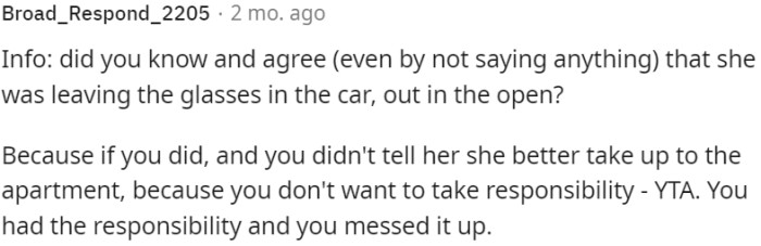 The responsibility fell on OP