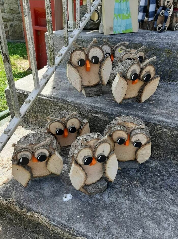 Owls, only made of wood