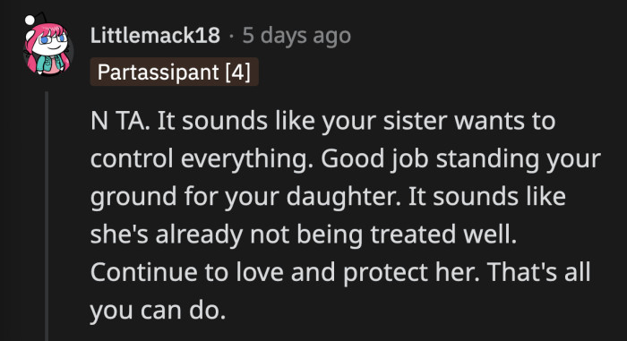 OP is already doing a great job protecting her daughter from people who won't appreciate her
