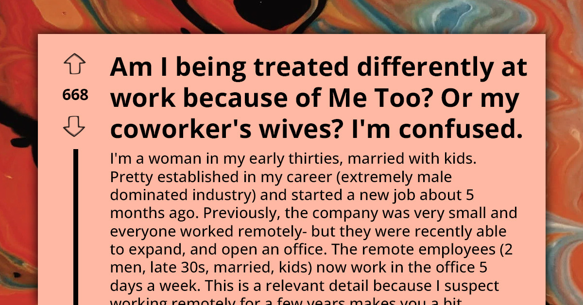 Woman Asks Advice On How To Deal With Male Coworkers Treating Her With Unwarranted Caution And Discomfort