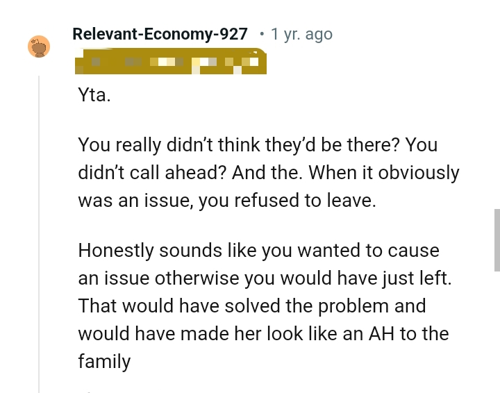 The OP refused to leave