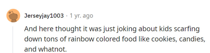 It turns out kids are just following the rainbow curriculum—first, they munch on rainbow snacks, and then they become experts in colorful conversation!