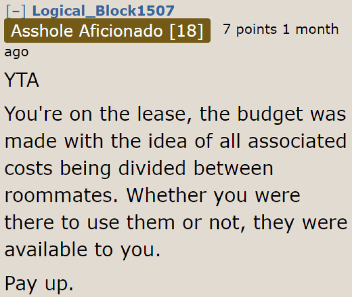 The OP needs to pay up. That's the only fair solution.