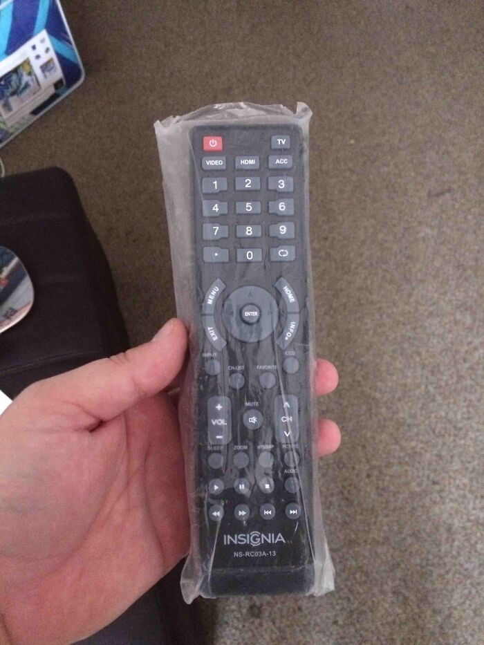 "My Girlfriend's Roommate Refuses To Take Her TV Remote Out Of The Packaging To Preserve The 'Value' Of The TV"