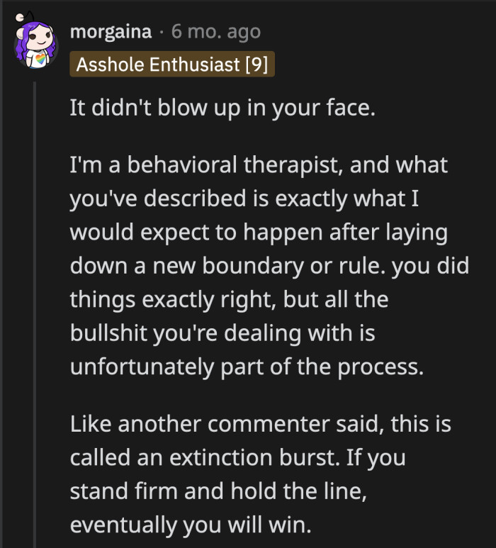 OP needs to hold her ground. Giving in to what her relatives want will give them license to abuse her further.