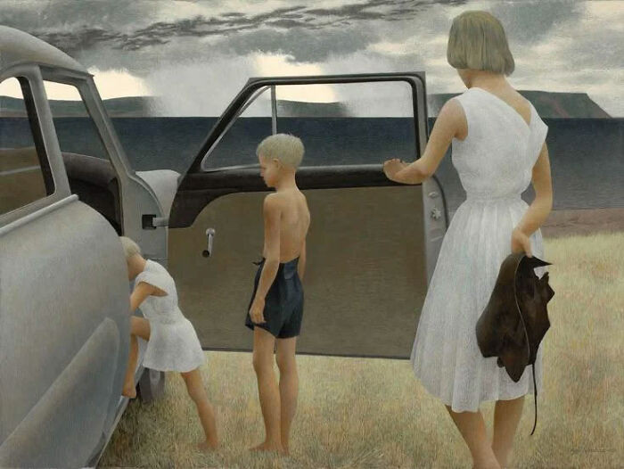 “Family And Rainstorm” By Alex Colville, 1955