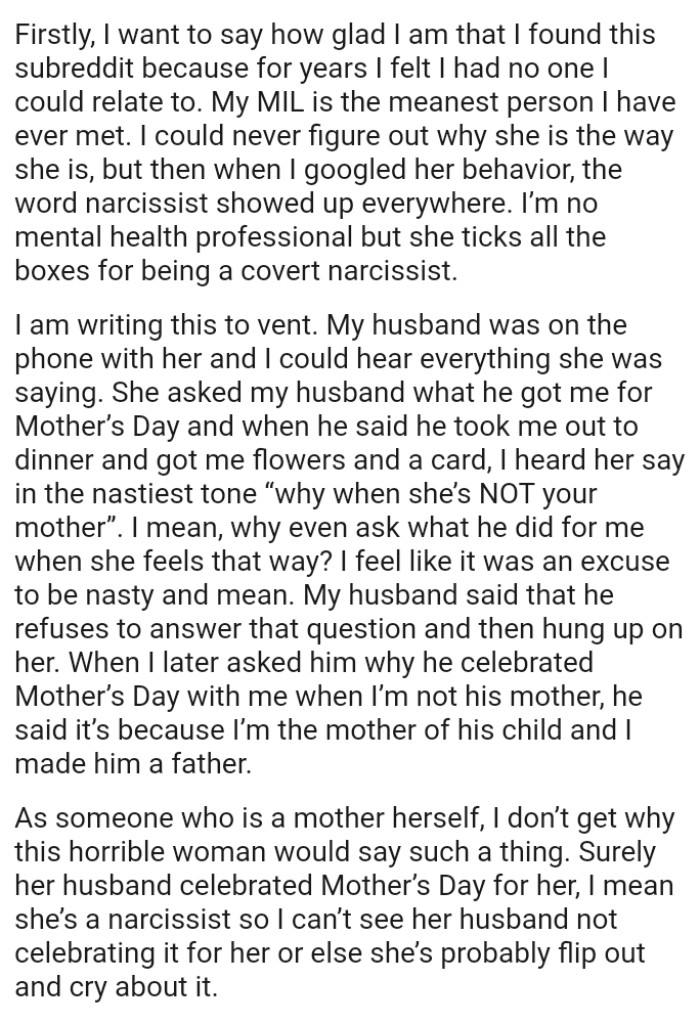 OP's husband said that he refuses to answer the question and then hung up on his mom