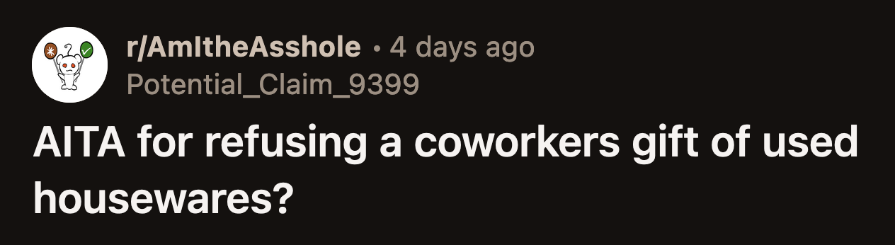 OP had no relationship with this person. They avoided interacting with each other most days. OP didn't know how her coworker got her address but saved the issue for later.