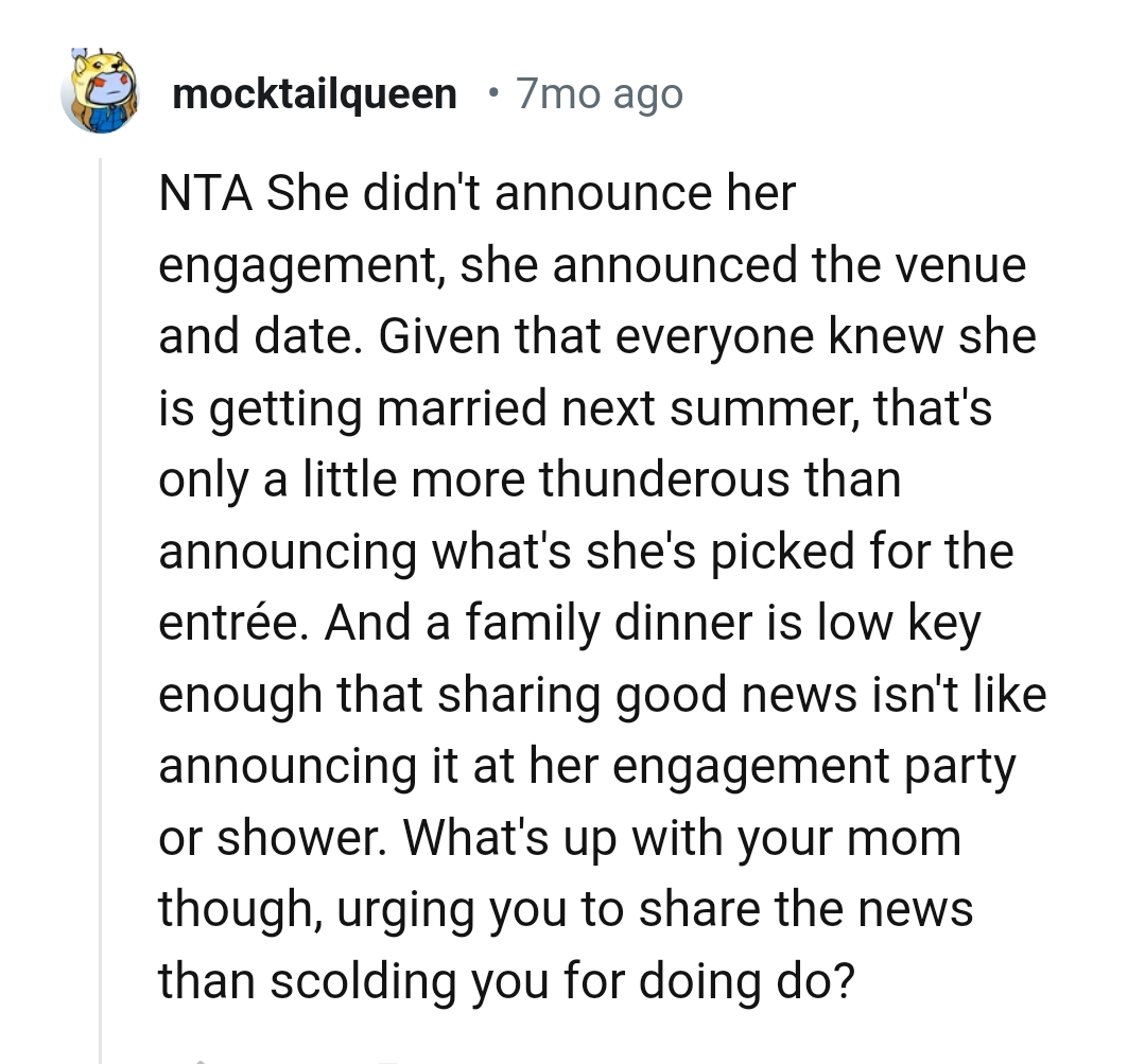 She only announced the venue and date