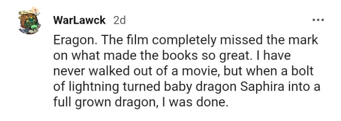 7. For this Redditor, it's Eragon