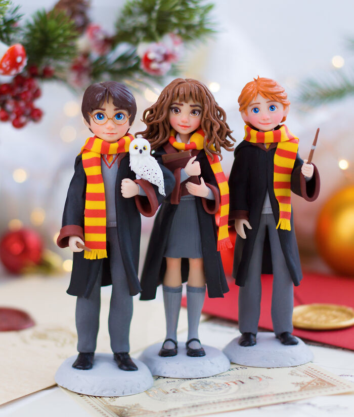 25. Fan Art For Harry Potter, Hermione, Ron. Colored Polymer Clay. How Do You Like It?