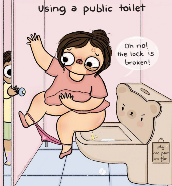 Every girl has this fear when using the public toilet.