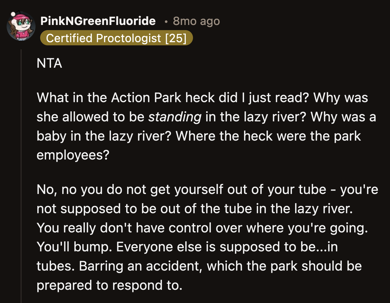 Bumping into other people on tubes is a part of the design of a lazy river. People don't make an issue about it because they know what they're getting into.