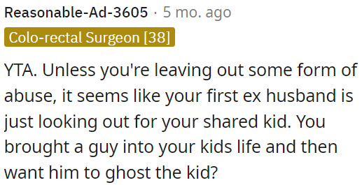 OP is in the wrong here, unless there's abuse involved.