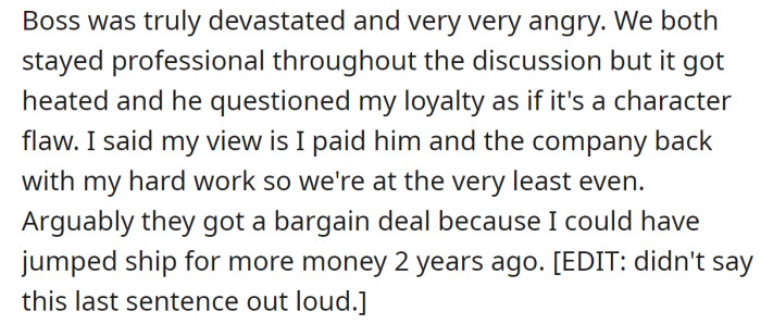 But Their Boss Questioned Their Loyalty as a Part of Their Character: